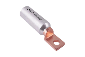 Terminal de cable bimet&aacute;lico de cabeza cuadrada DTL-F con cilindro de aluminio 1070 soldado por fricci&oacute;n a palma de cobre T2-T3