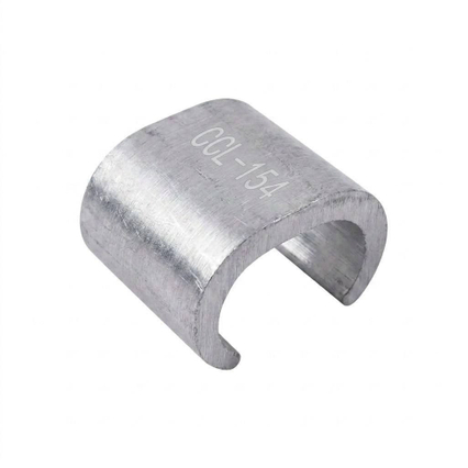 Muestra de conector de aluminio tipo CCL-134 C visto desde el frente